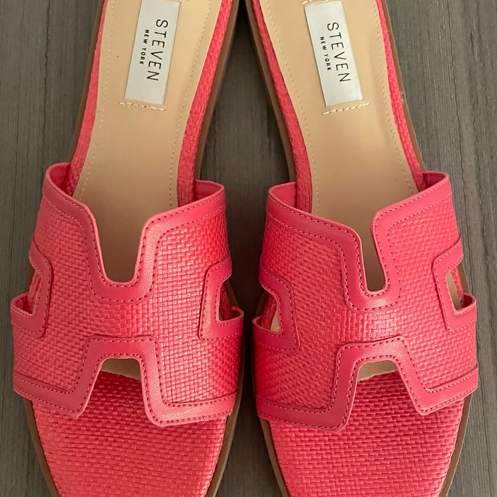 Pink Tweed Sandals with Preppy Top Shape